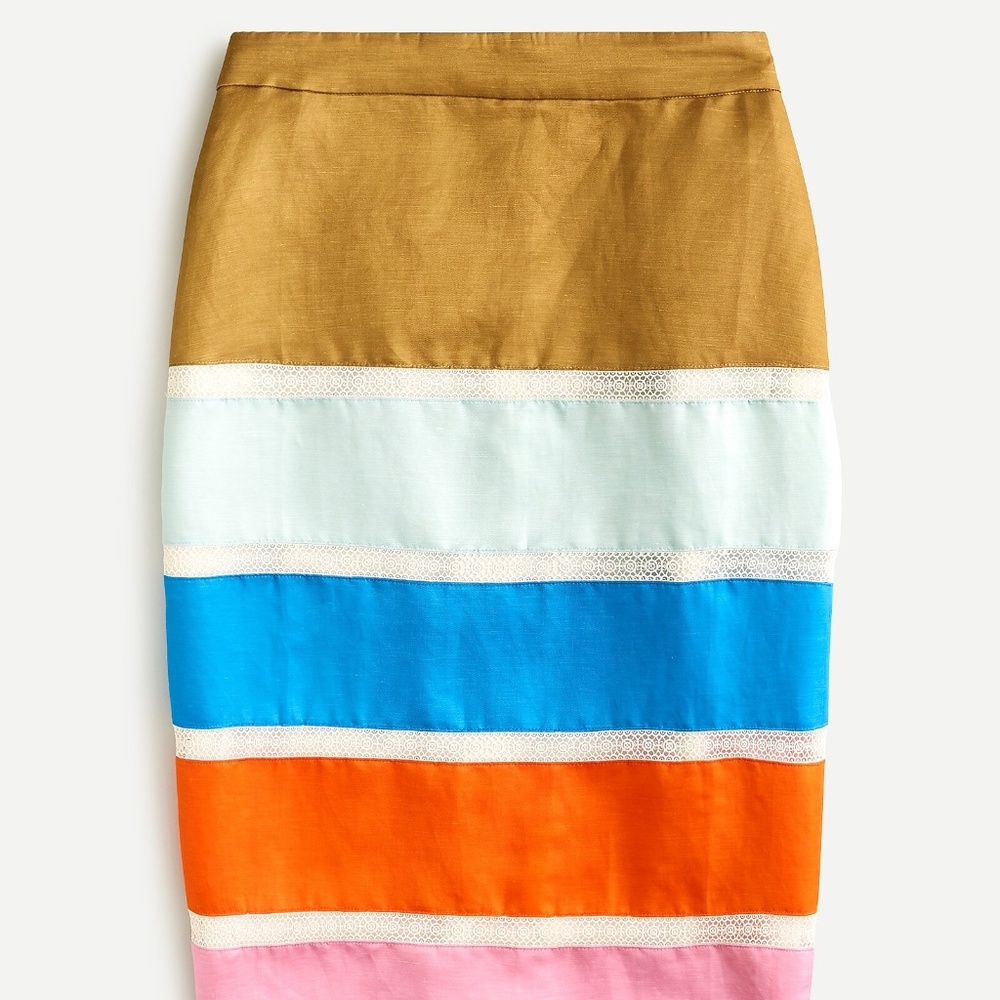 JCrew Ribbon Colorblock Pencil Skirt